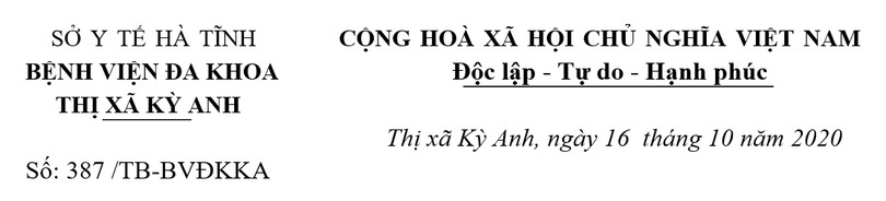 Bệnh viện Đa khoa Thị xã Kỳ Anh tuyển dụng 11 viên chức y tế