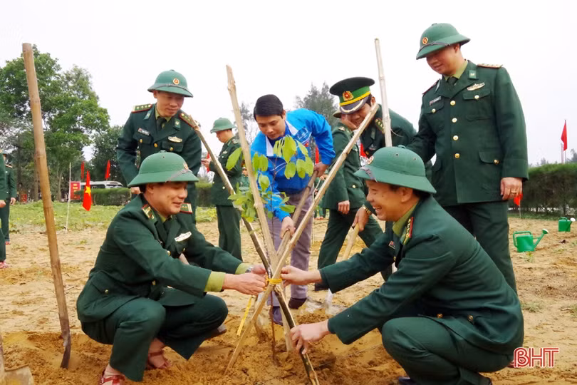 Lực lượng vũ trang Hà Tĩnh trồng hơn 35.000 cây xanh đầu năm