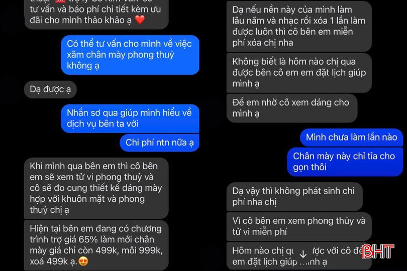 Tại một thẩm mỹ viện trên đường Hàm Nghi (phường Thành Sen), mức giá tư vấn online khá rẻ, nhưng khi gặp trực tiếp, khách hàng lại bị "hét giá" lên cao ngất ngưởng. bqbht_br_thiet-ke-chua-co-ten.jpg