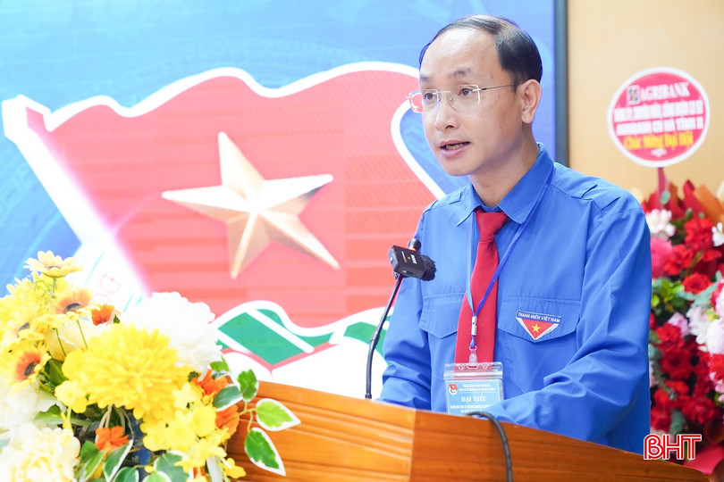 Bí thư Đoàn cơ sở Agribank Chi nhánh Hà Tĩnh II Nguyễn Thanh Quang khai mạc đại hội. bqbht_br_agr3.jpg