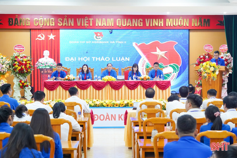 Đoàn viên Nguyễn Tiến Dũng trình bày tham luận tại đại hội. bqbht_br_agr4.jpg