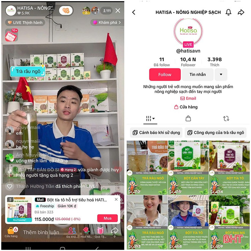 Các sản phẩm của Công ty TNHH Nông nghiệp sạch Hatisa được quảng bá trên nền tảng Tiktok. bqbht_br_9e92c4167fa0c4d52141d.jpg