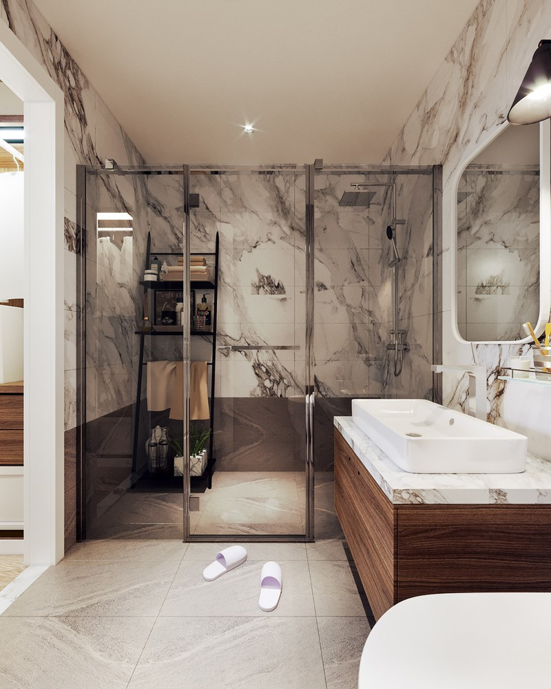 căn hộ 82m2 ghi điểm nhờ chọn nội thất màu trắng và xanh dương hình 7 Căn hộ 82 mét vuông ghi điểm nhờ chọn nội thất màu trắng và xanh dương