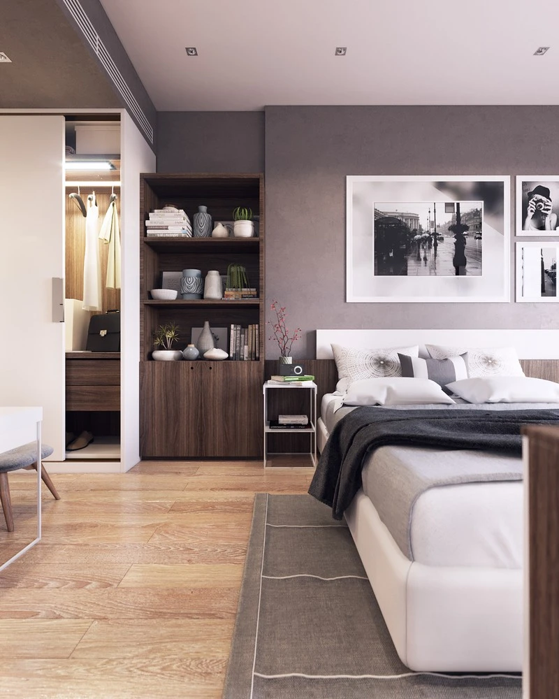 Căn hộ 82 mét vuông ghi điểm nhờ chọn nội thất màu trắng và xanh dương