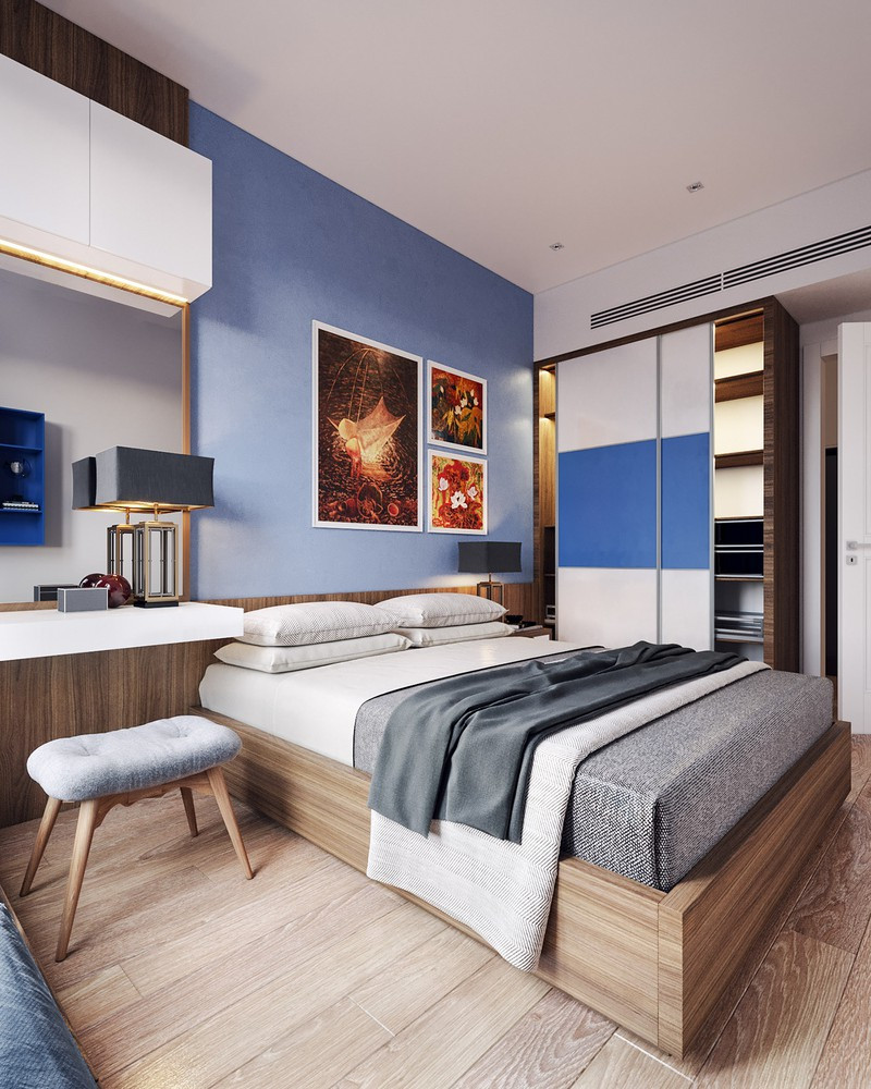 căn hộ 82m2 ghi điểm nhờ chọn nội thất màu trắng và xanh dương hình 8 Căn hộ 82 mét vuông ghi điểm nhờ chọn nội thất màu trắng và xanh dương