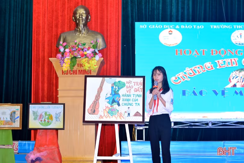 Học sinh TX Kỳ Anh sinh hoạt ngoại khóa “Chung tay bảo vệ môi trường”