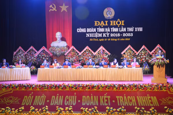 khai mac dai hoi cong doan tinh ha tinh nhiem ky 2018 2023