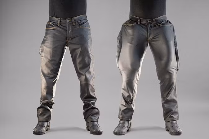 Quần jeans tự phồng giúp bảo vệ người đi xe máy