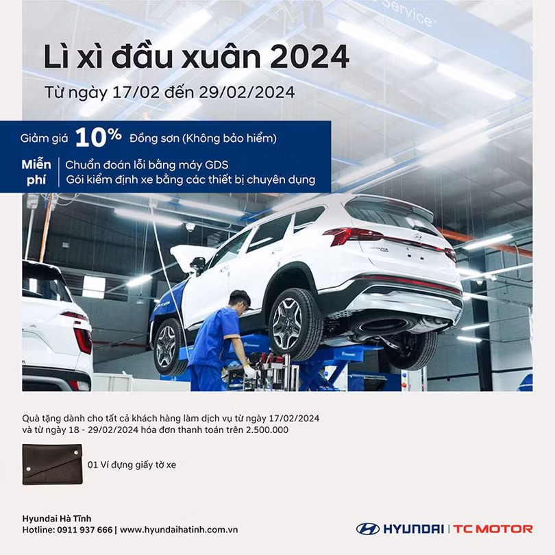 Hyundai Hà Tĩnh triển khai dịch vụ “Lì xì đầu xuân 2024”