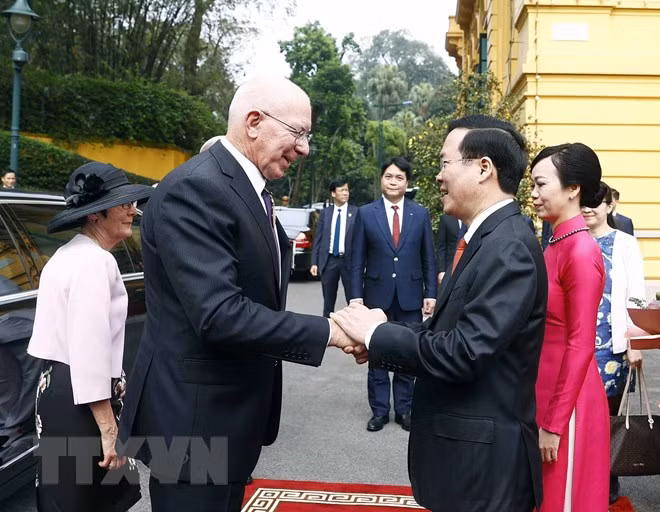 Chủ tịch nước Võ Văn Thưởng chủ trì Lễ đón chính thức Toàn quyền Australia