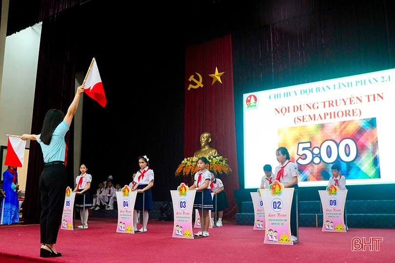 Sôi nổi tranh tài chỉ huy Đội giỏi ở huyện Kỳ Anh