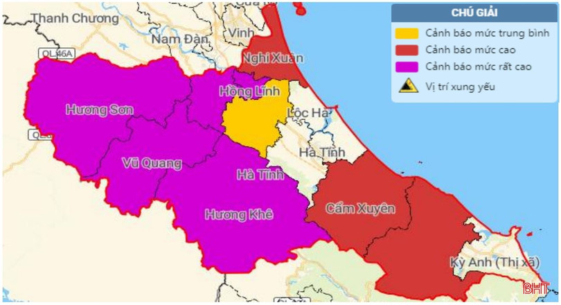 Cảnh báo lũ quét, sạt lở đất do mưa lớn ở Hà Tĩnh