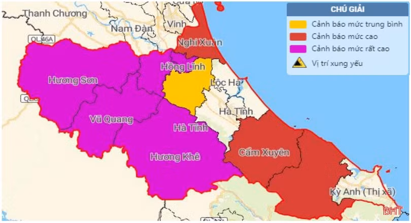 Cảnh báo lũ quét, sạt lở đất do mưa lớn ở Hà Tĩnh