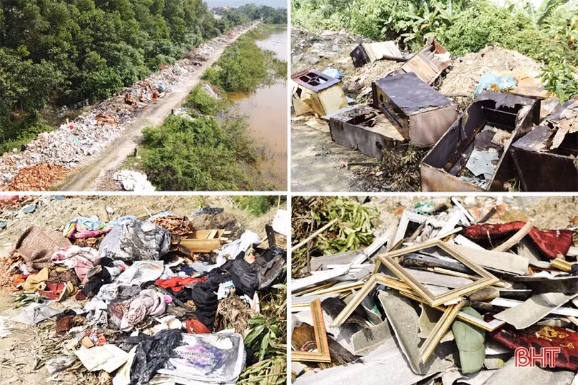 Tái diễn tình trạng đổ rác thải xây dựng sai quy định ở TX Hồng Lĩnh