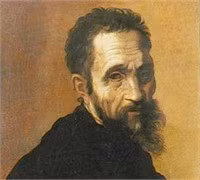 Chân dung Michelangelo được họa sĩ Jacopino del Conte vẽ năm 1534, lúc đó danh họa 60 tuổi.