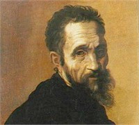 Chân dung Michelangelo được họa sĩ Jacopino del Conte vẽ năm 1534, lúc đó danh họa 60 tuổi. Chân dung Michelangelo được họa sĩ Jacopino del Conte vẽ năm 1534, lúc đó danh họa 60 tuổi.