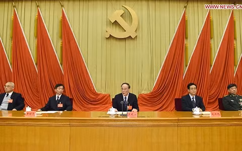 Ông Vương Kỳ Sơn phát biểu tại Hội nghị trung ương 4 của Ủy ban Kiểm tra Kỷ luật Trung ương (Ảnh News.cn)