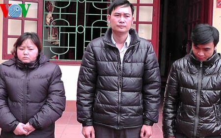 3 đối tượng bị Công an huyện Yên Thành, Nghệ An bắt giữ hồi tháng 4/2014 vì hành vi lừa đảo XKLĐ