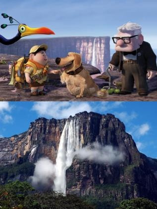 Thác Thiên thần trong phim Up được các nhà làm phim Disney dùng nguyên mẫu từ cảnh thực tại Venezuela. Thác Thiên thần trong phim Up được các nhà làm phim Disney dùng nguyên mẫu từ cảnh thực tại Venezuela.