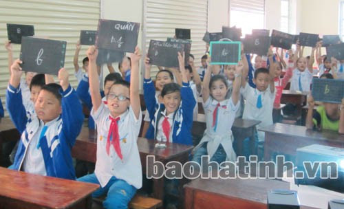 Một giờ học của học sinh trường THCS Ngô Đức Kế (Can Lộc).