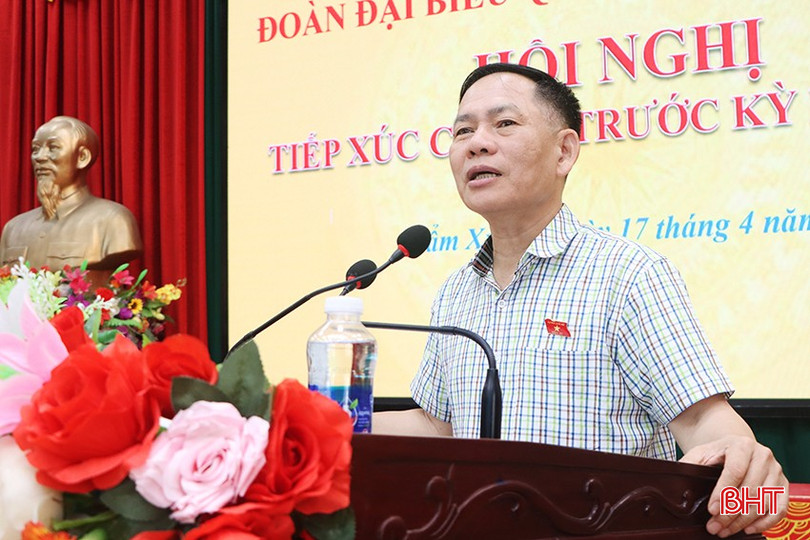 Phó Trưởng đoàn chuyên trách Đoàn ĐBQH tỉnh Trần Đình Gia tiếp thu, giải trình và thông tin một số nội dung, vấn đề cử tri địa phương quan tâm. bqbht_br_1302.jpg