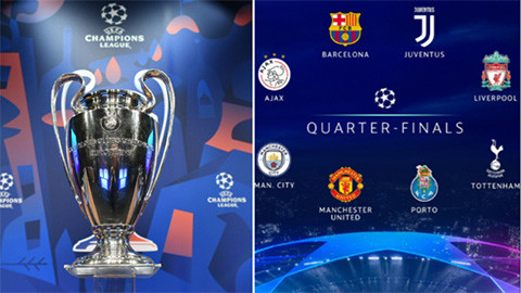 Tỷ lệ vô địch của các ứng viên sau bốc thăm tứ kết Champions League
