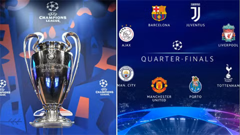 Tỷ lệ vô địch của các ứng viên sau bốc thăm tứ kết Champions League
