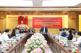 Lãnh đạo Hà Tĩnh làm việc với đoàn công tác Ban Tuyên giáo và Dân vận Trung ương