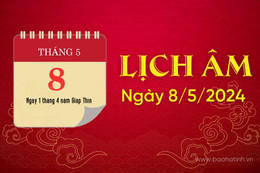 Lịch âm ngày 8/5/2024 - lịch vạn niên - xem lịch âm chính xác nhất