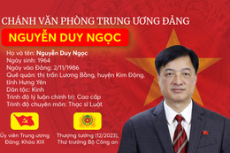 Thượng tướng Nguyễn Duy Ngọc giữ chức Chánh Văn phòng Trung ương Đảng