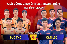 Giải Bóng chuyền nam thanh niên Hà Tĩnh: Đức Thọ vs Can Lộc