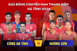 Tứ kết Giải Bóng chuyền nam thanh niên Hà Tĩnh: Hương Sơn vs Công an tỉnh