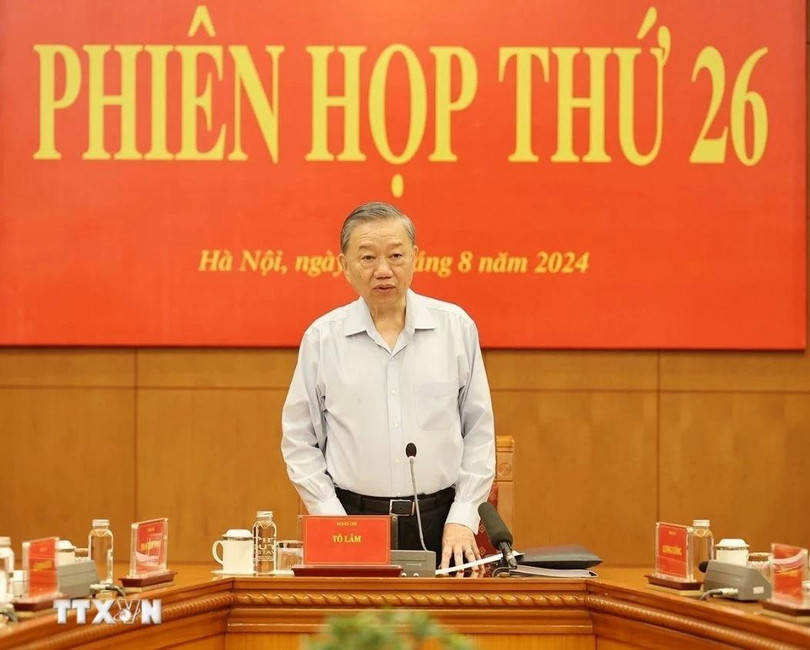 Tổng Bí thư, Chủ tịch nước Tô Lâm phát biểu chỉ đạo phiên họp. Ảnh: Trí Dũng/TTXVN.