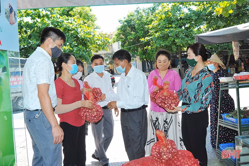Nông dân Hà Tĩnh hỗ trợ tiêu thụ gần 20 tấn hành tím Sóc Trăng bị ứ đọng do dịch Covid-19