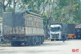 Phương tiện dừng đỗ tùy tiện tại khu vực cổng B - KKT Cửa khẩu quốc tế Cầu Treo