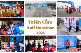 Runner hào hứng nhận bib giải chạy Thiên Cầm Half Marathon