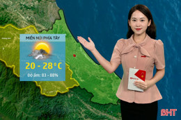 Dự báo thời tiết Hà Tĩnh ngày 26/10: Ngày nắng, đêm có mưa rào và dông