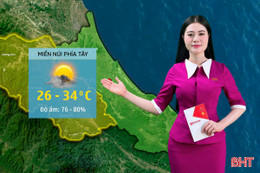 Thời tiết Hà Tĩnh hôm nay 26/8: Ngày nắng, chiều và đêm có mưa rào