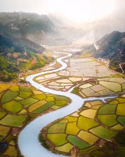 Ngỡ ngàng vẻ hoang sơ, tươi đẹp của các vùng đất châu Á từ trên cao