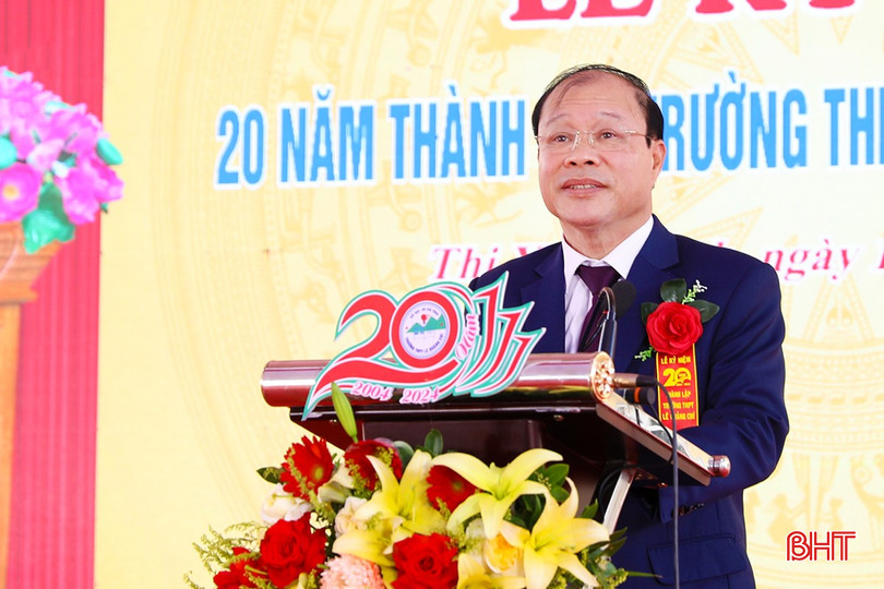 Bí thư Thị ủy Kỳ Anh Nguyễn Hoài Sơn phát biểu tại lễ kỷ niệm. bqbht_br_a-son.jpg
