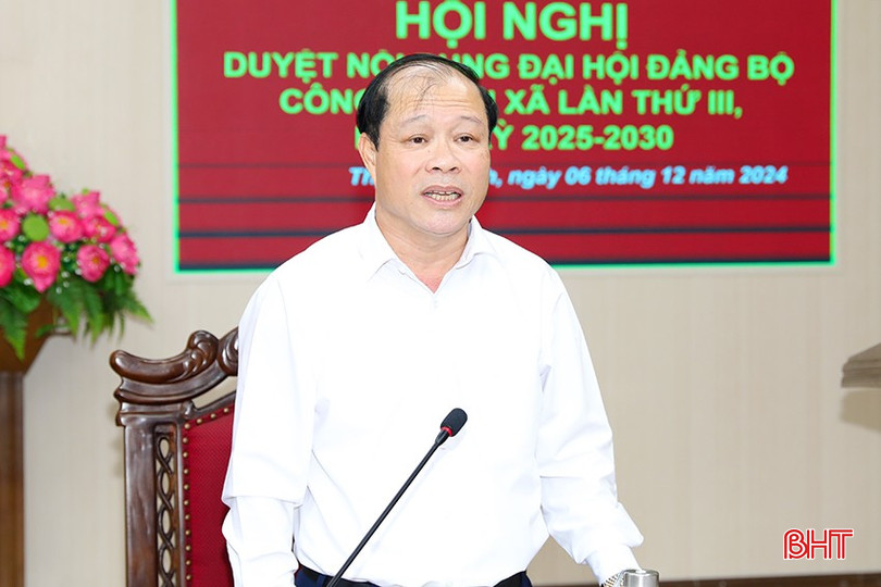 Bí thư Thị uỷ Kỳ Anh Nguyễn Hoài Sơn kết luận tại hội nghị. bqbht_br_ag7a6189.jpg