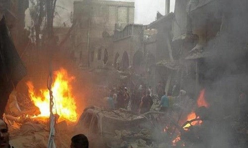 hien truong danh bom kep o damascus hon 130 nguoi thuong vong