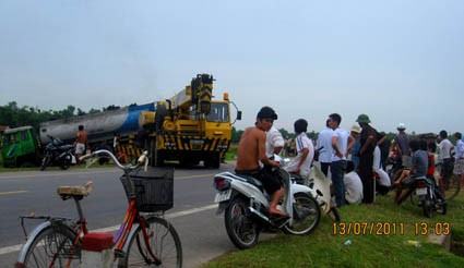 Hiện trường vụ tai nạn.