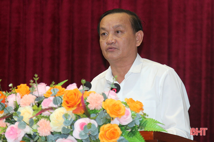 Phó Chủ tịch UBND huyện Nghi Xuân Nguyễn Viết Hưng phát biểu tại hội nghị 1.jpg