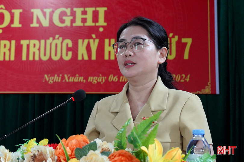 Chánh án Tòa án nhân dân tỉnh Hà Tĩnh Phan Thị Nguyệt Thu thông tin về chương trình Kỳ họp thứ 7, Quốc hội khóa XV. 5.jpg
