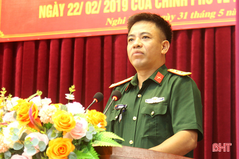 Trung tá Bùi Văn Tuấn - Chỉ huy trưởng Ban CHQS huyện Nghi Xuân đánh giá kết quả 5 năm thực hiện Nghị định 21 4.jpg