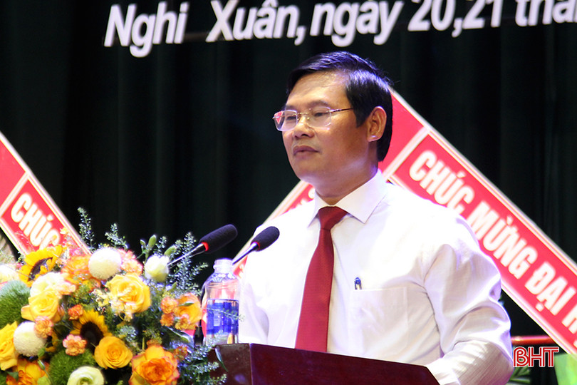 Phó Chủ tịch UBND huyện Nghi Xuân Bùi Việt Hùng phát biểu về quy chế phối hợp giữa UBND huyện với MTTQ trong nhiệm kỳ 2024 - 2029. 4.jpg