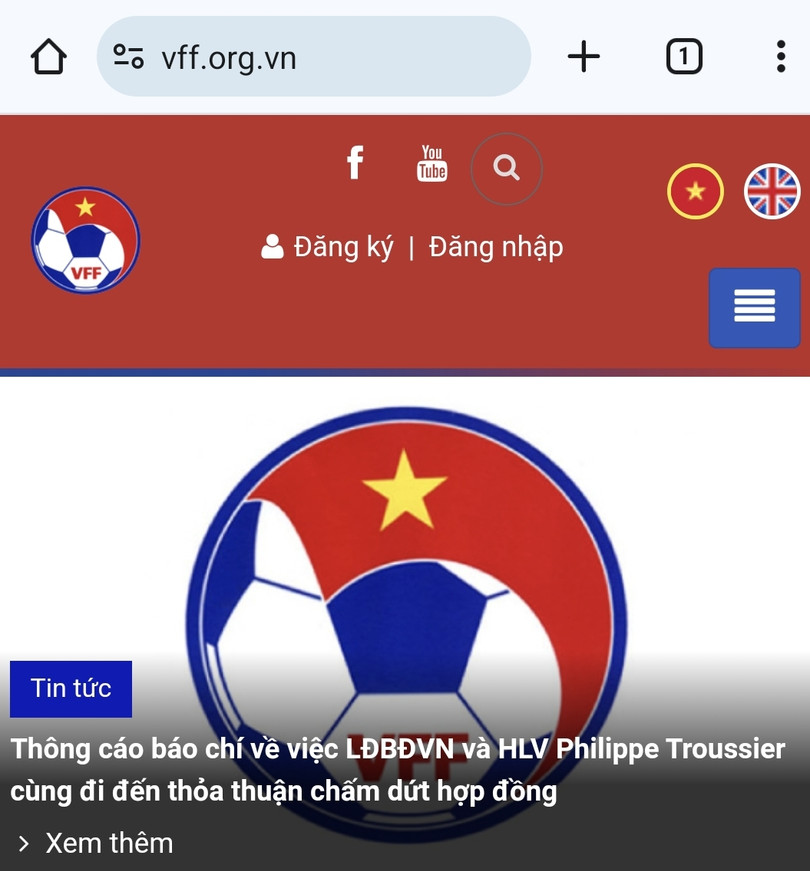 Thông báo trên trang chủ của VFF. z5287882127569_6680563aec11bdee80cbcc6830c5ad11.jpg