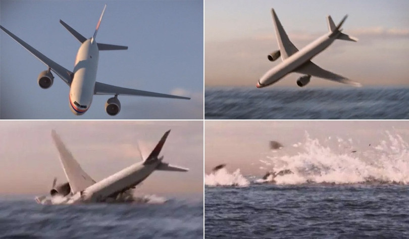 Hình ảnh mô phỏng giả thuyết MH370 có thể đã lao xuống Ấn Độ Dương (Ảnh: Nat Geo). Hình ảnh mô phỏng giả thuyết MH370 có thể đã lao xuống Ấn Độ Dương (Ảnh: Nat Geo).