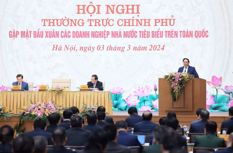 Thủ tướng Phạm Minh Chính phát biểu khai mạc Hội nghị. (Ảnh: Dương Giang/TTXVN)